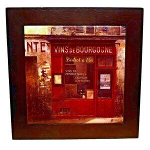 Vins de Bourgogne French Decorative Ceramic Wall Tile or Trivet